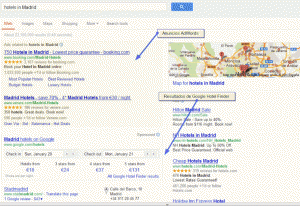 Busqueda Hoteles en Google